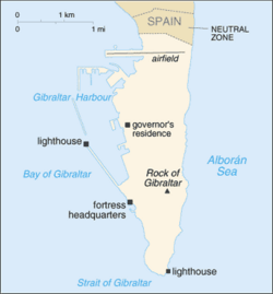 CIA map of Gibraltar