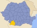 Location of Dolj county on a map of Romania