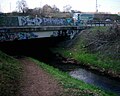 Wer direkt dem Ufer der Panke folgt und die BAB quert, muss sich bücken.